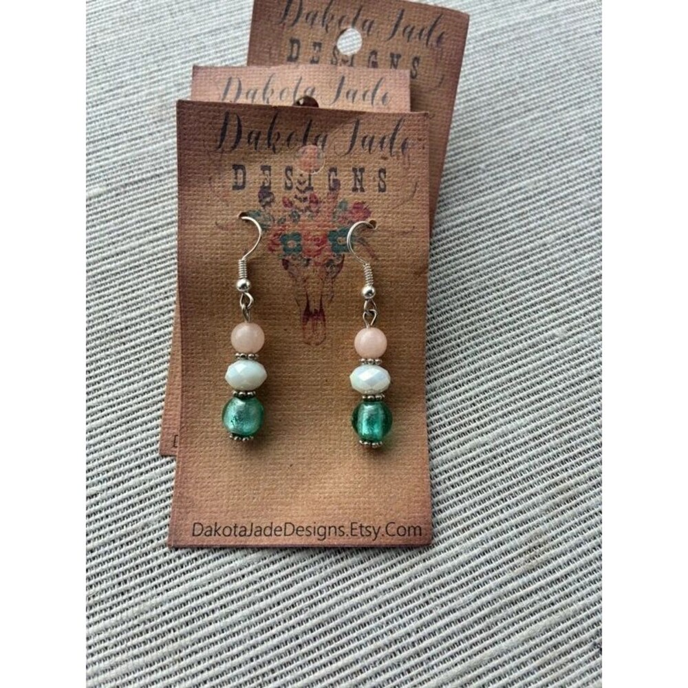 Pastel Beaded Earrings. Pear